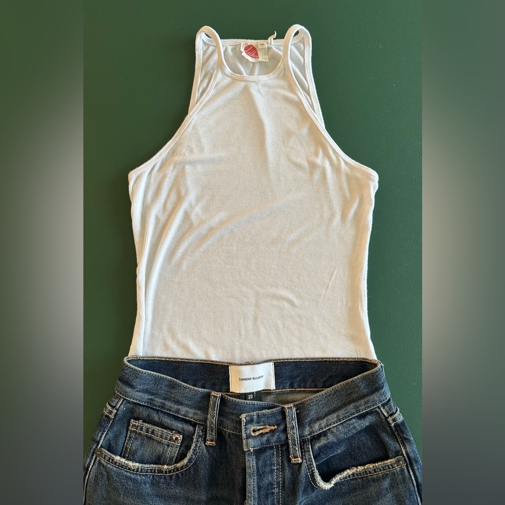 Lilka Anthropologie White Tank Top simple soft versatile size XXS very stretchy
